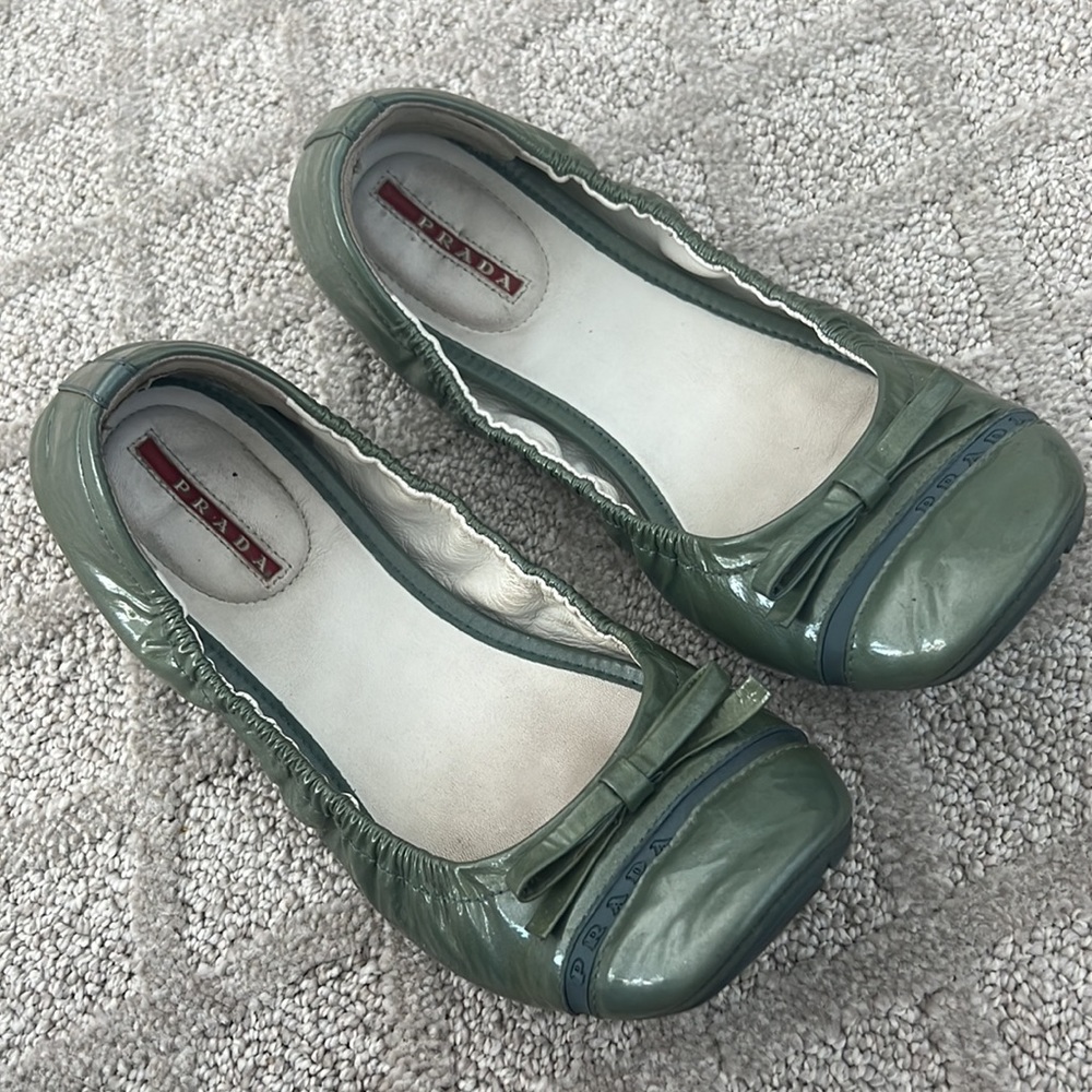 PRADA bailarina shoes - patent leather green - Picture 2 of 8